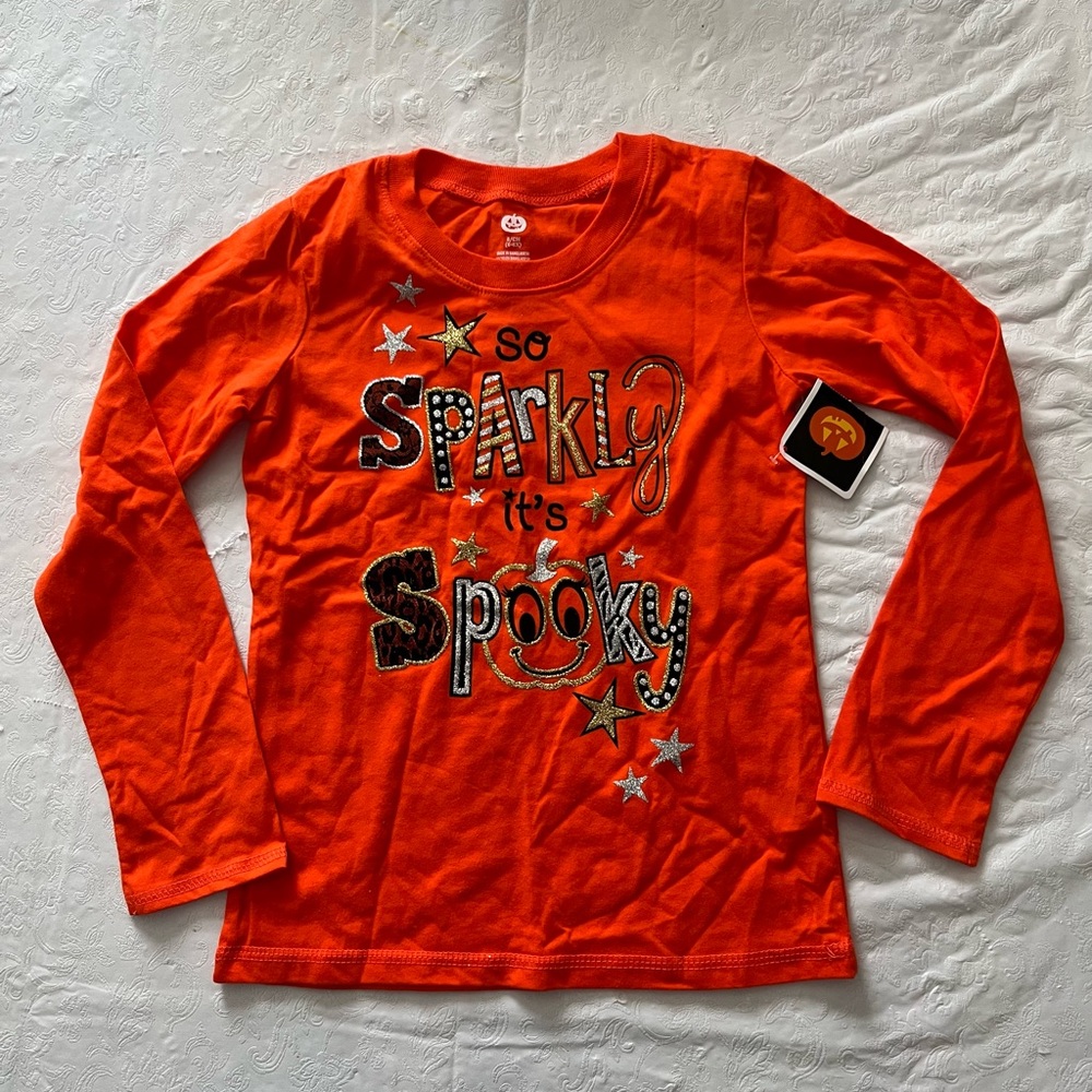 NWT Girls Halloween Glitter Shirt SZ 6/6x